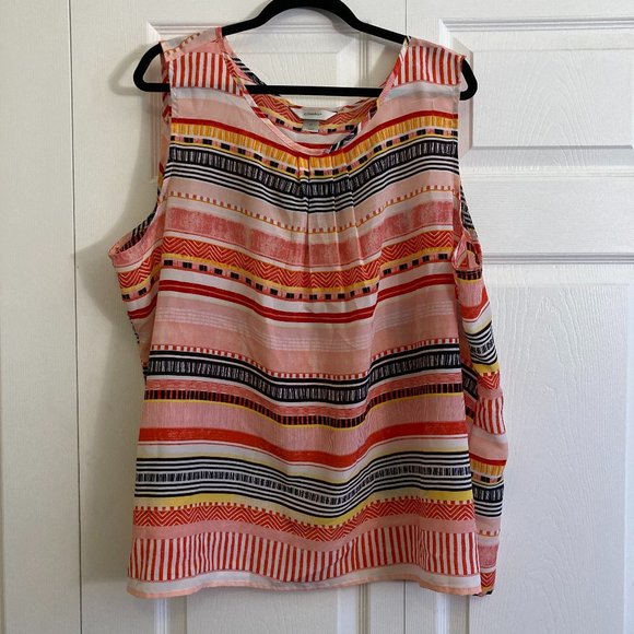 CJ Banks Women's Tunic Top Pattern Print Plus Size 3XL Lightweight Comfy - Picture 1 of 4